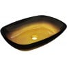 Mexen Araks lavabo en verre à poser 54 x 39 cm, or foncé - 24155451
