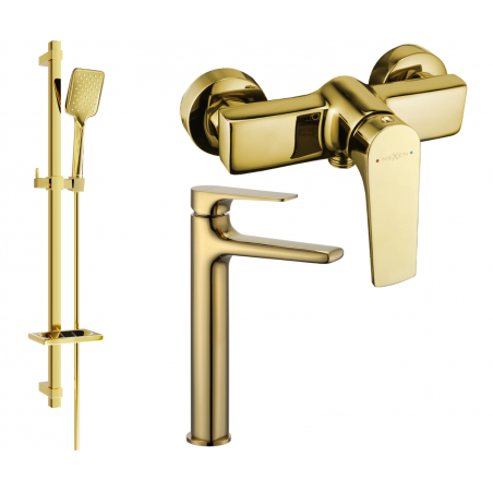 Mexen Lynx DQ62 conjunto de duche, dourado - 745914DQ62-50
