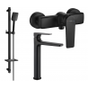 Mexen Lynx DQ62 shower set, black - 745914DQ62-70
