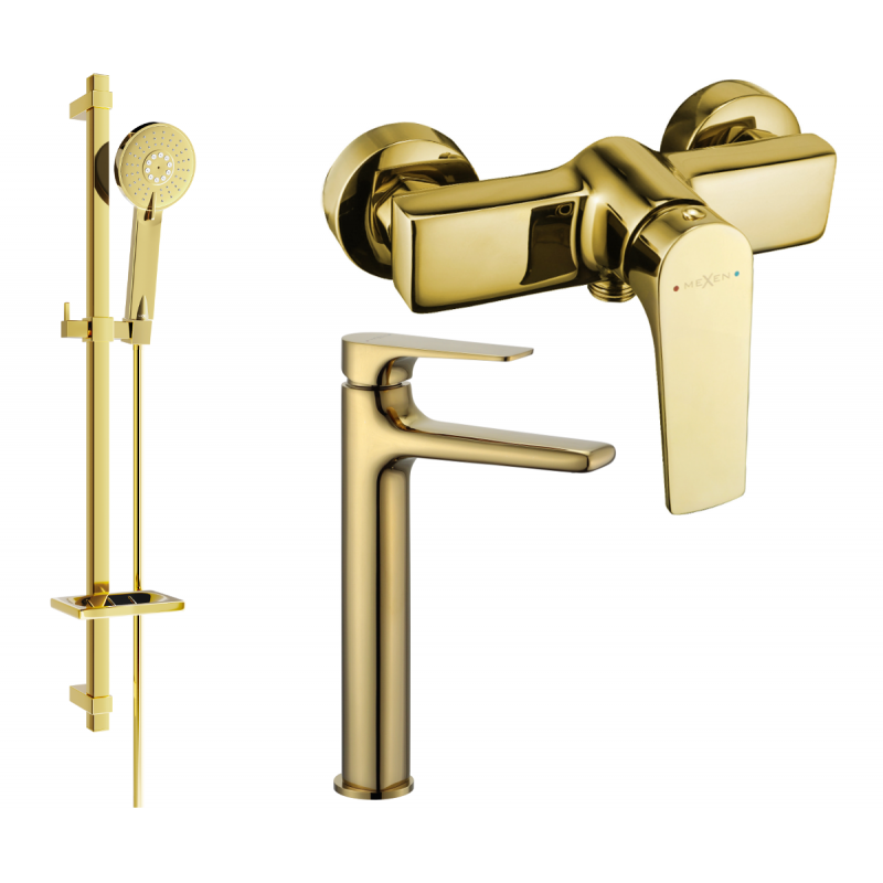 Mexen Lynx DQ40 conjunto de chuveiro, dourado - 745914DQ40-50