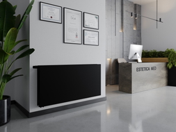 Mexen CVHF20 Hygiene Flat pločasti radijator 300 x 1300 mm, donje priključivanje, 738 W, crni - W620HF-030-130-70