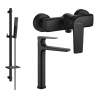 Mexen Lynx DQ72 shower set, black - 745914DQ72-70