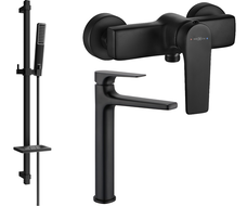 Mexen Lynx Ensemble de douche DQ72, noir - 745914DQ72-70