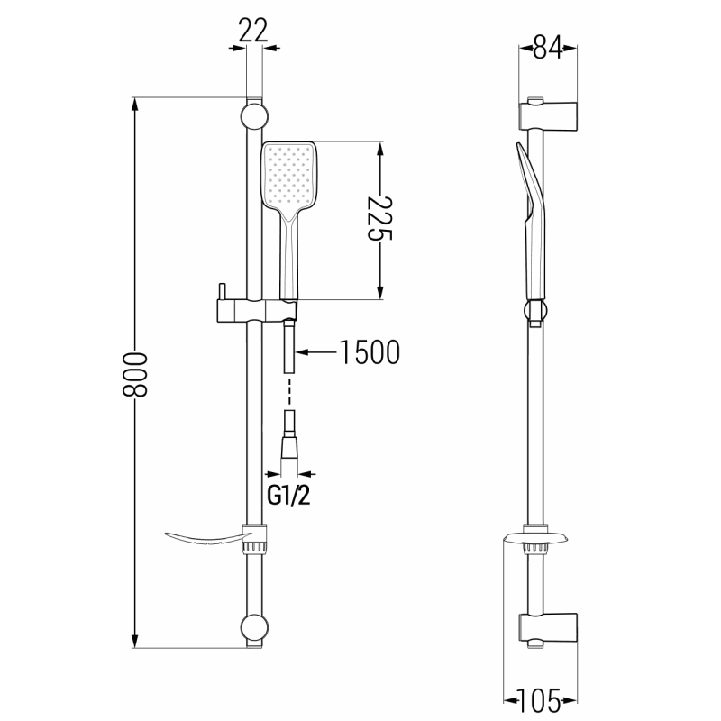 Mexen Lynx DF62 Dusch-Set, gold - 745914DF62-50