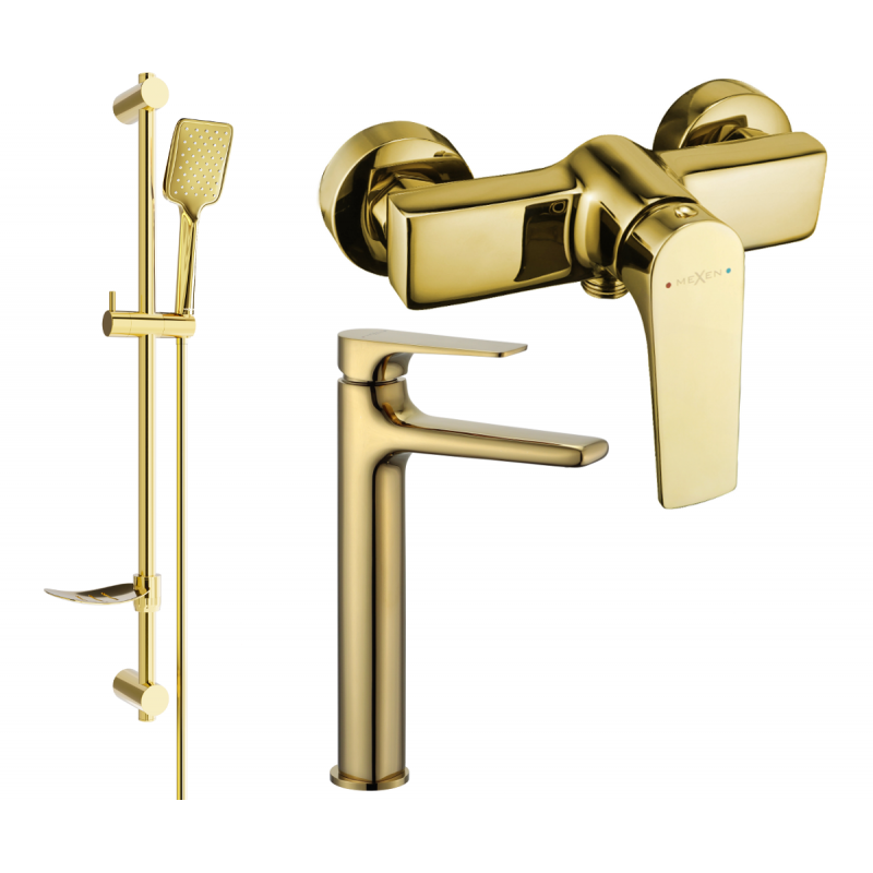 Mexen Lynx DF62 Dusch-Set, gold - 745914DF62-50