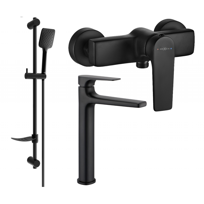 Mexen Lynx DF62 ensemble de douche, noir - 745914DF62-70
