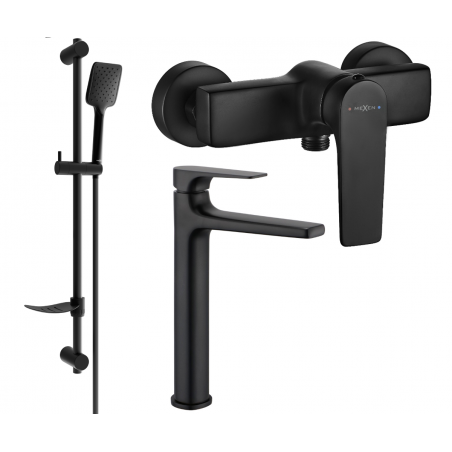 Mexen Lynx DF62 shower set, black - 745914DF62-70