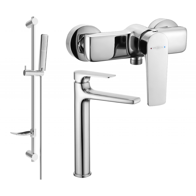 Mexen Lynx DF72 ensemble de douche, chrome - 745914DF72-00