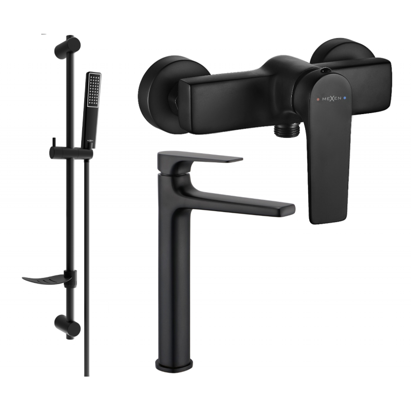 Mexen Lynx DF72 conjunto de duche, preto - 745914DF72-70