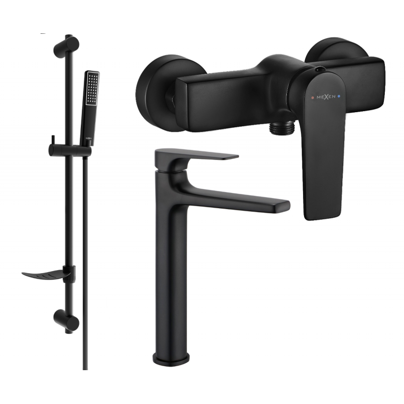 Mexen Lynx DF72 shower set, black - 745914DF72-70