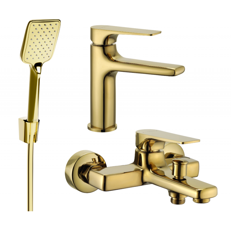 Mexen Lynx R62 bath set, gold - 745903R62-50