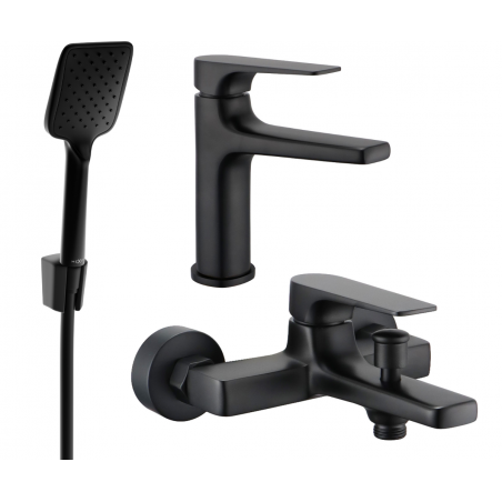 Mexen Lynx R62 bathtub set, black - 745903R62-70