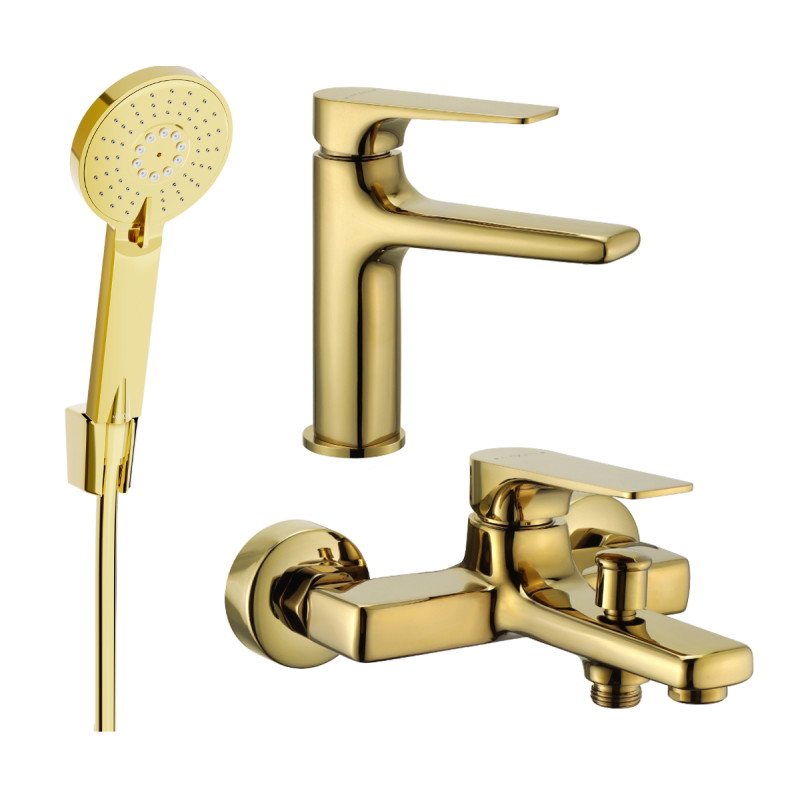 Mexen Lynx R40 bathroom set, gold - 745903R40-50