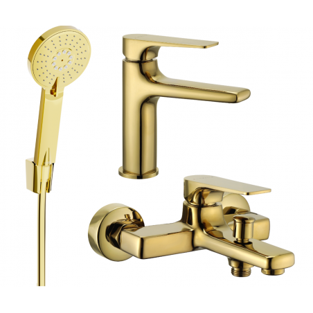 Mexen Lynx R40 bathroom set, gold - 745903R40-50