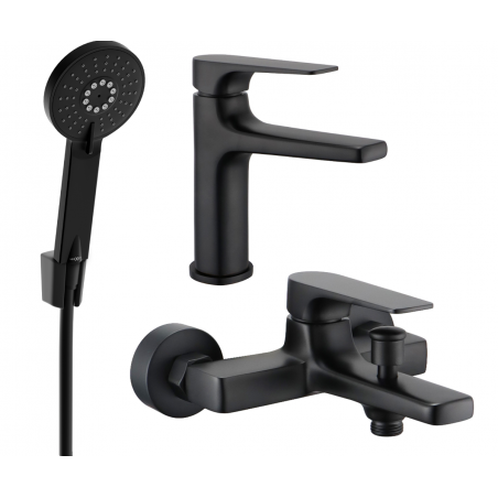 Mexen Lynx R40 Badewannenset, schwarz - 745903R40-70