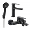 Mexen Lynx R40 Badewannenset, schwarz - 745903R40-70