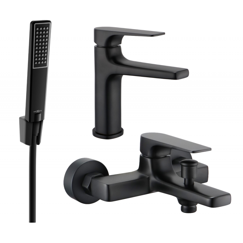 Mexen Lynx Ensemble de baignoire R72, noir - 745903R72-70