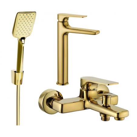 Mexen Lynx R62 bathtub set, gold - 745913R62-50