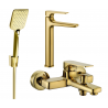 Mexen Lynx R62 bathtub set, gold - 745913R62-50
