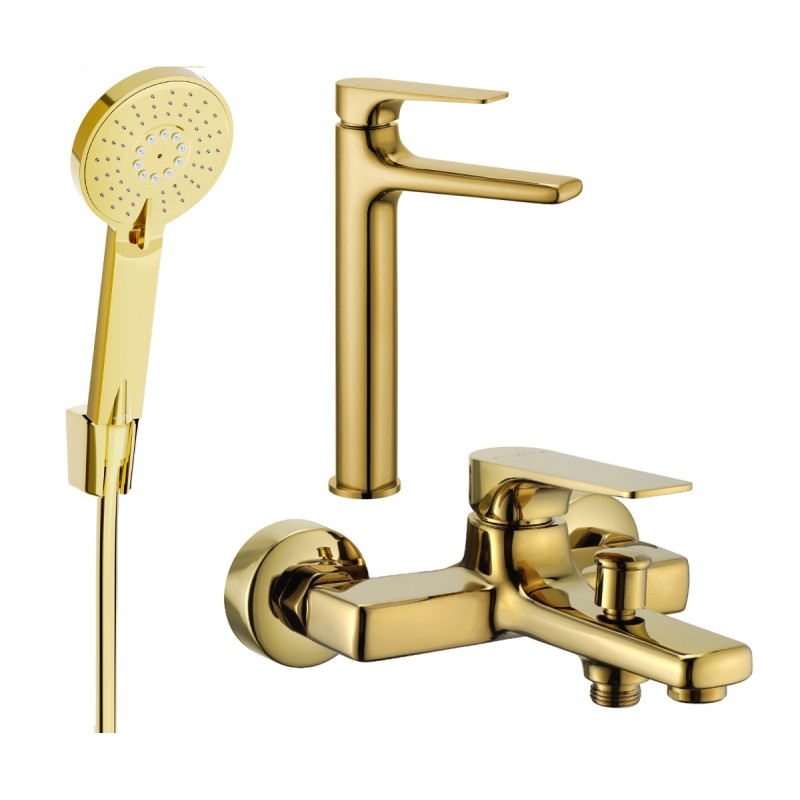 Mexen Lynx R40 Bathtub Set, Gold - 745913R40-50