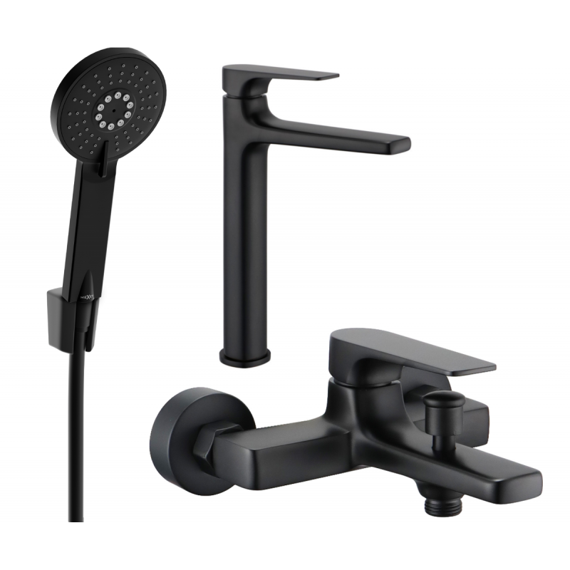 Mexen Lynx Conjunto de banheira R40, preto - 745913R40-70