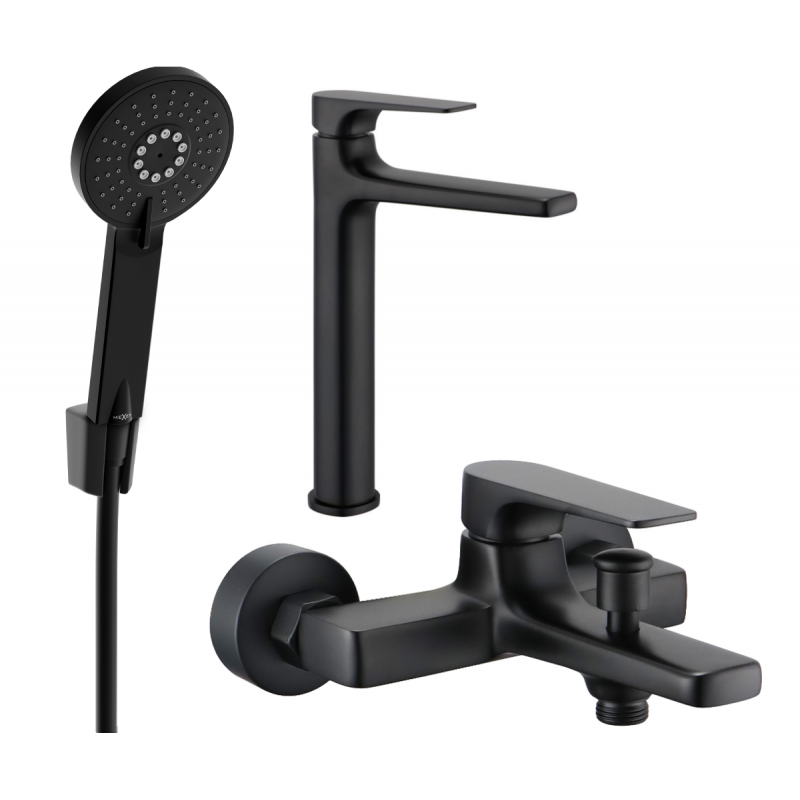 Mexen Lynx R40 Badewannen-Set, schwarz - 745913R40-70