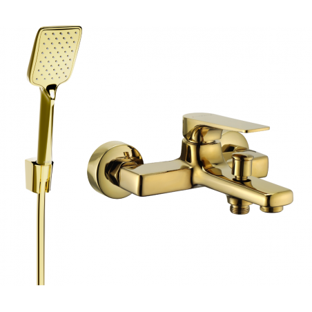Mexen Lynx R62 rubinetteria per vasca con set doccia, dorato - 74593R62-50