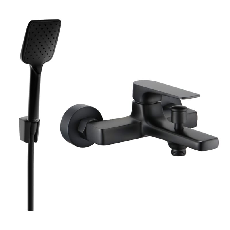 Mexen Lynx R62 bathtub faucet with shower set, black - 74593R62-70