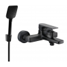 Mexen Lynx R62 bathtub faucet with shower set, black - 74593R62-70
