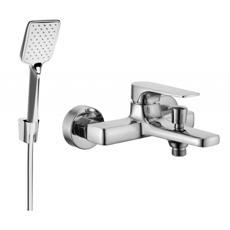 Mexen Lynx R62 badmengkraan met douche-set, chroom - 74593R62-00