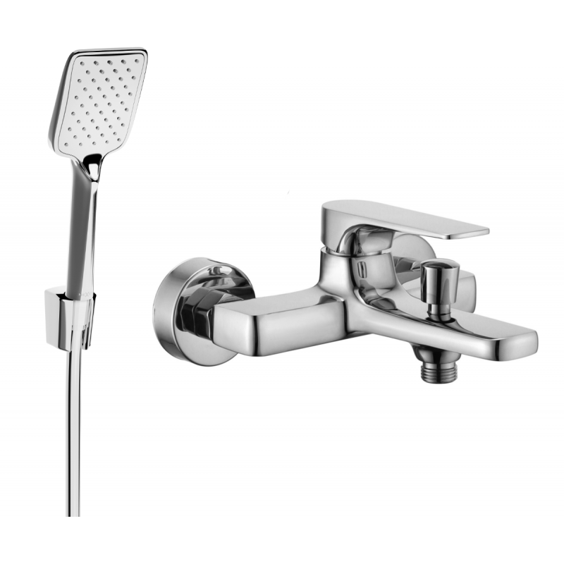 Mexen Lynx R62 bath mixer with shower set, chrome - 74593R62-00