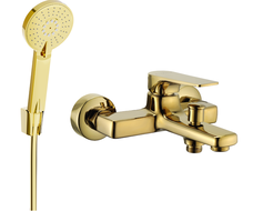 Mexen Lynx R40 bathtub faucet with shower set, gold - 74593R40-50