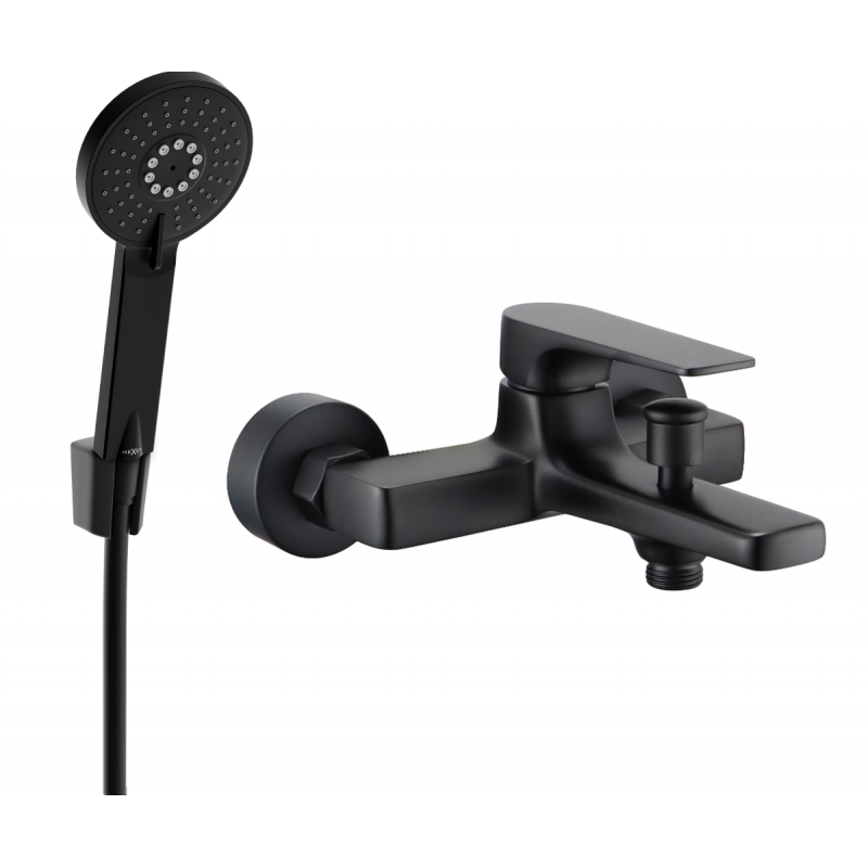 Mexen Lynx R40 grifo de bañera con juego de ducha, negro - 74593R40-70