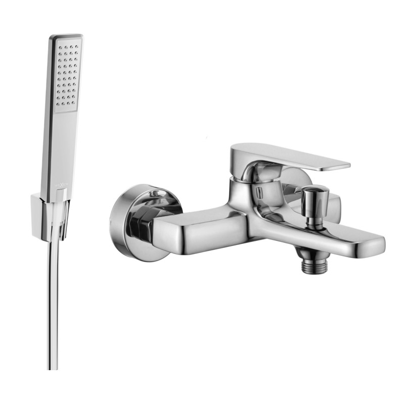 Mexen Lynx R72 bathtub faucet with shower set, chrome - 74593R72-00