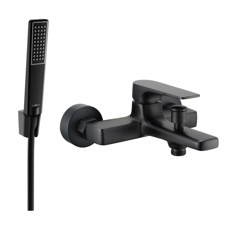 Mexen Lynx R72 Badewannenarmatur mit Duschset, schwarz - 74593R72-70