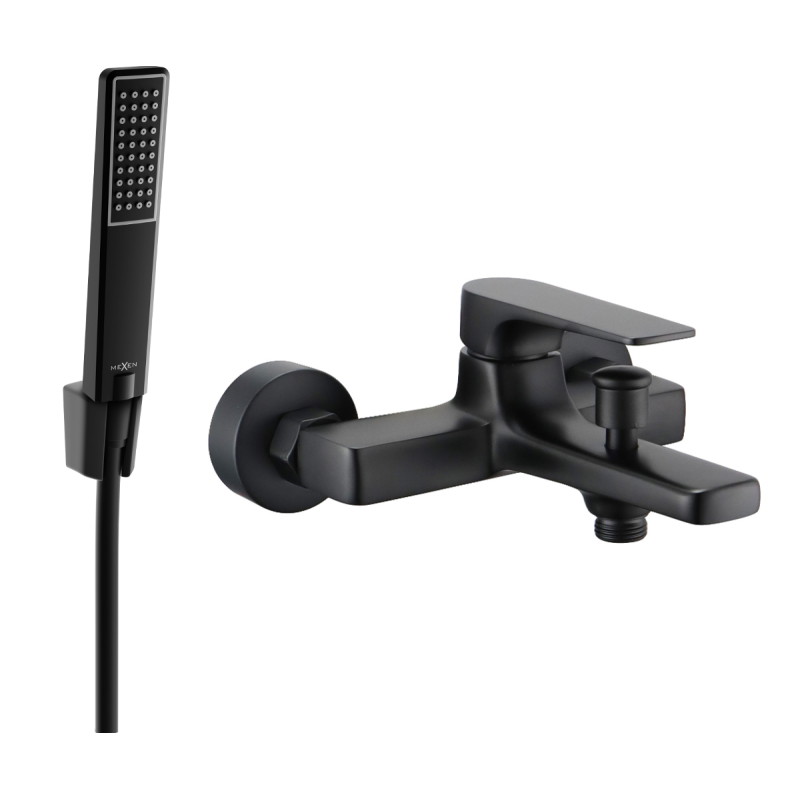 Mexen Lynx R72 batería de bañera con conjunto de ducha, negra - 74593R72-70