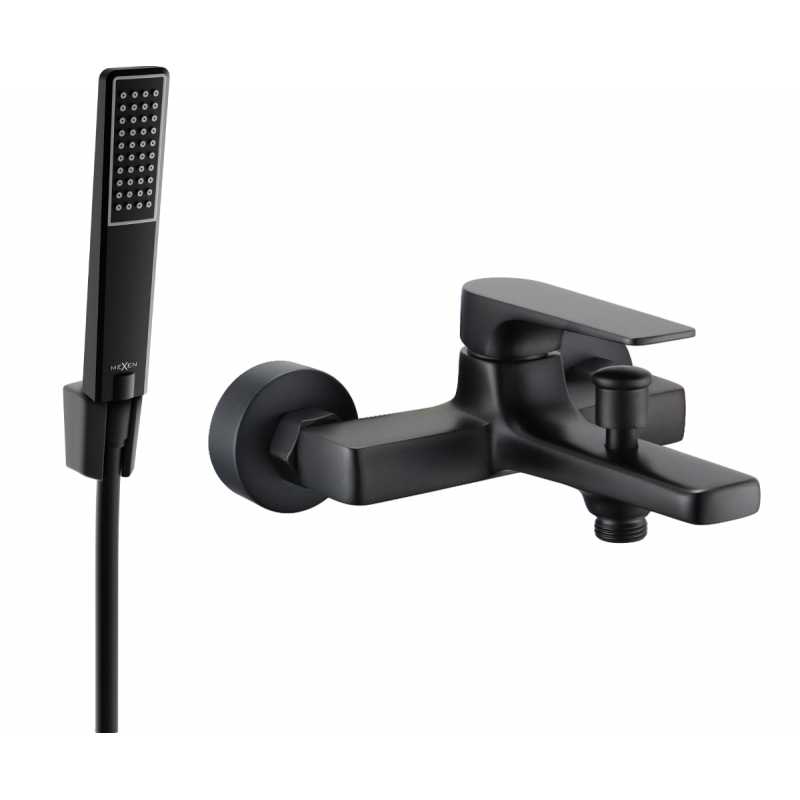 Mexen Lynx R72 mitigeur de baignoire avec ensemble de douche, noir - 74593R72-70