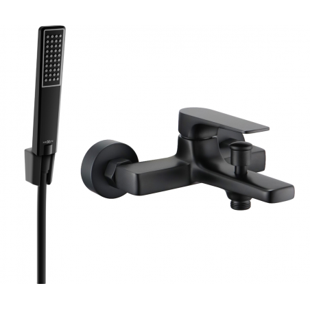 Mexen Lynx R72 batería de bañera con conjunto de ducha, negra - 74593R72-70