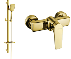 Mexen Lynx DQ62 misturadora de duche com conjunto de duche, dourada - 74594DQ62-50