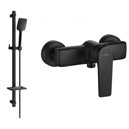 Mexen Lynx DQ62 shower faucet with shower set, black - 74594DQ62-70
