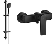 Mexen Lynx DQ62 shower mixer with shower set, black - 74594DQ62-70