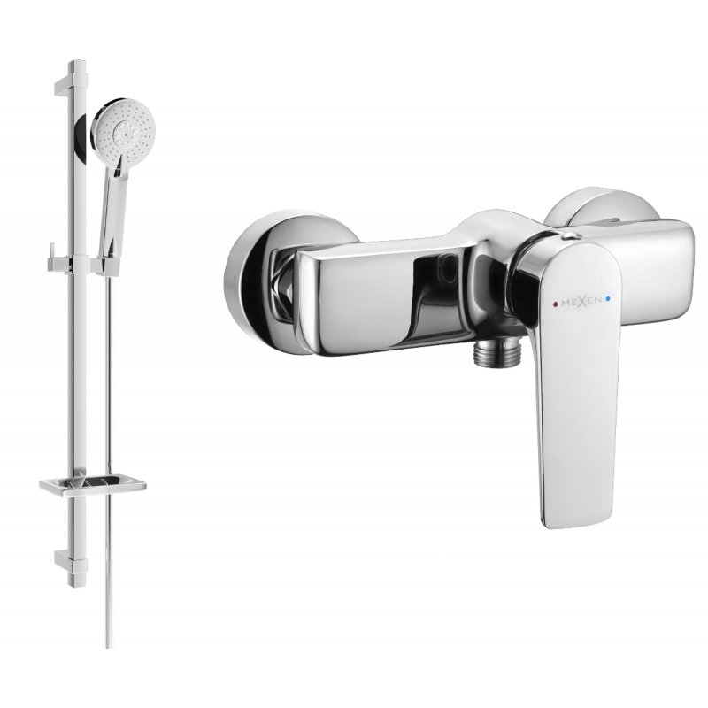 Mexen Lynx DQ40 misturadora de duche com conjunto de duche, cromado - 74594DQ40-00