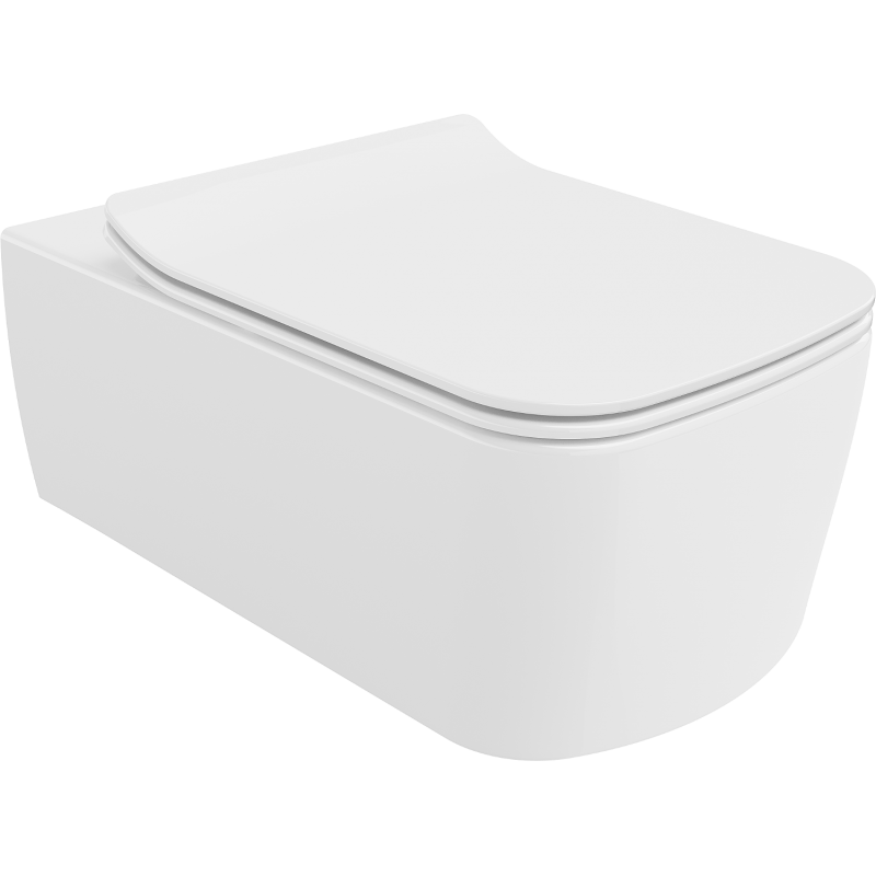 Mexen York WC-skål Rimless med mjukstängande tunn sits, duroplast, vit glans - 30114000