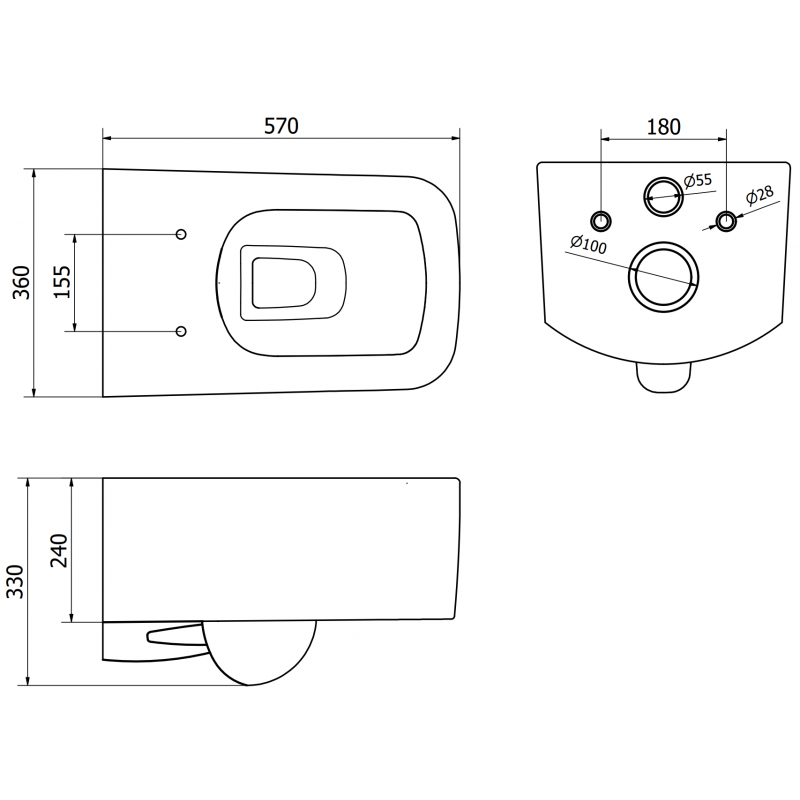 Mexen York cuvette WC Rimless avec abattant slim à descente progressive, duropalst, blanc brillant - 30114000