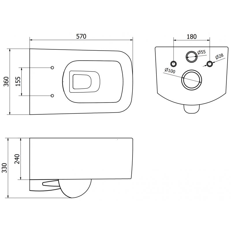 Mexen York WC-skål Rimless med mjukstängande tunn sits, duroplast, vit glans - 30114000