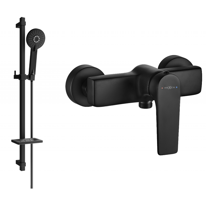 Mexen Lynx DQ40 grifo de ducha con conjunto de ducha, negro - 74594DQ40-70