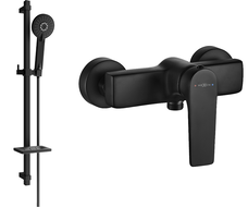 Mexen Lynx DQ40 μπαταρία ντους με σετ ντους, μαύρη - 74594DQ40-70