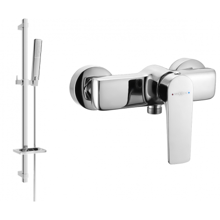 Mexen Lynx DQ72 Shower Faucet with Shower Set, Chrome - 74594DQ72-00