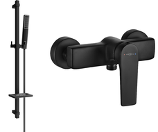 Mexen Lynx DQ72 shower faucet with shower set, black - 74594DQ72-70