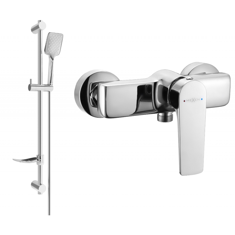 Mexen Lynx DF62 Duscharmatur mit Duschset, Chrom - 74594DF62-00